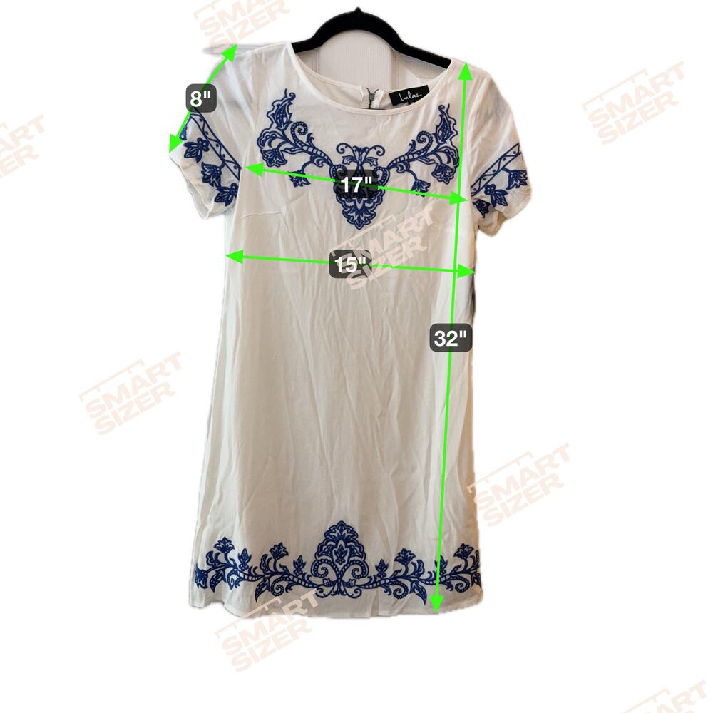 Cute White Lulus Dress with Blue Accent Size XSmall - Picture 3 of 7